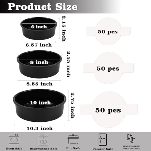3 Pack Round Cake Pans (6+8+10 without Handles)