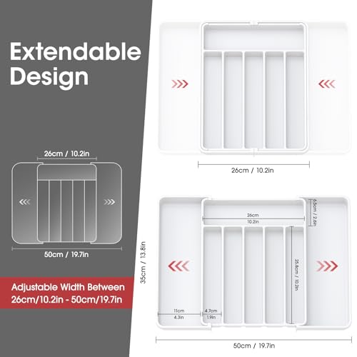 Silverware Drawer Organizer (Large / White)