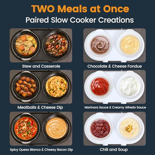 Double Small Slow Cooker (2.5 Quarts / Red)
