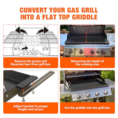 Adjustable Griddle Insert for Gas Grill (23.2" x 16" x 1.2")