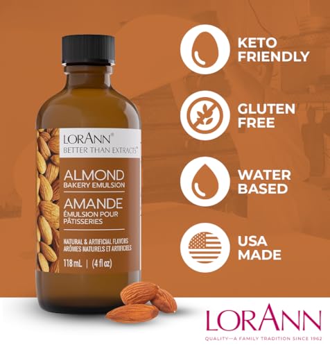 Almond Emulsion & Flavoring For Baking (4 Fl Oz (Pack of 4))