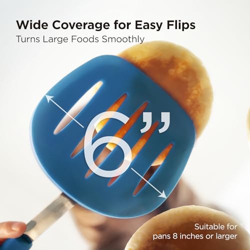 WaltzGrip Platinum Silicone Pancake Spatula Turner (Blue / Small)