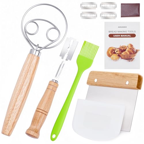 Danish Dough Whisk with Sourdough Tools (Danish Dough Whisk Set)