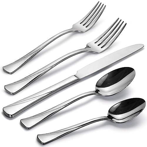 Alice 30 Piece Silverware Set Stainless Steel Flatware Set (Silver / 30 pieces for 6)