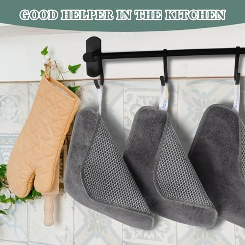 Dish Cloth for Washing Dishes Kitchen Washcloth Cleaning Cloth (Grey / 7.87inchx7.87inch 10pack)