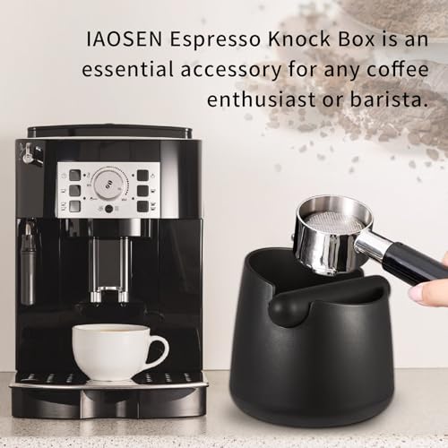 Knock Box Large Capacity Design Espresso Knock Box Shock (4.9x5.3Inch Knock Box)