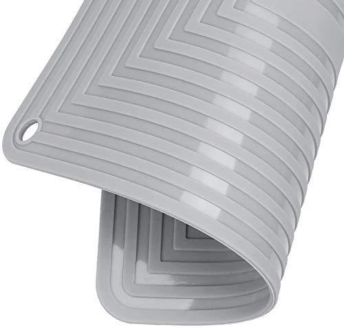 Large Silicone Trivet Mats for Hot Dishes (Gray)