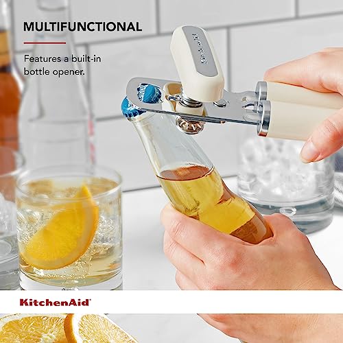 Classic Multifunction Can Opener and Bottle Opener Easy to Use (Almond Cream / 8.34-Inch)