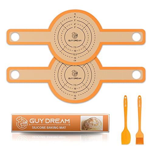 GUYGUYDREMAT Bread Sling for Dutch Oven (20.8"L x 8.3"W / Brown Mat with Orange Border)