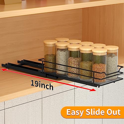 Pull Out Spice Rack Organizer for Cabinet (1 Tier,4.5''Wx10.5''Dx2.5''H)