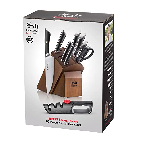 ELBERT Series German Steel Forged Knife Block Sets (10-Piece / Black)