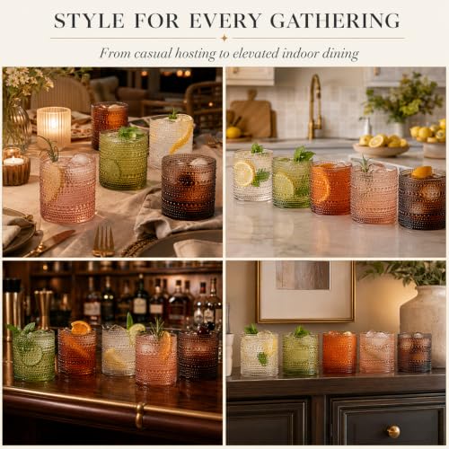 Hobnail Beaded Highball Drinking Tumbler Glasses (Harmony Highball)