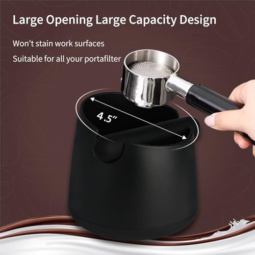 Knock Box Large Capacity Design Espresso Knock Box Shock (4.9x5.3Inch Knock Box)