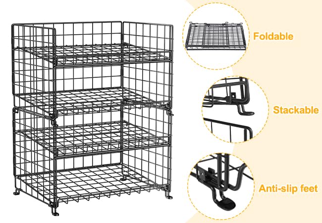 2 Pack Stackable Rack Organizer (2 Tier-2 Pack)