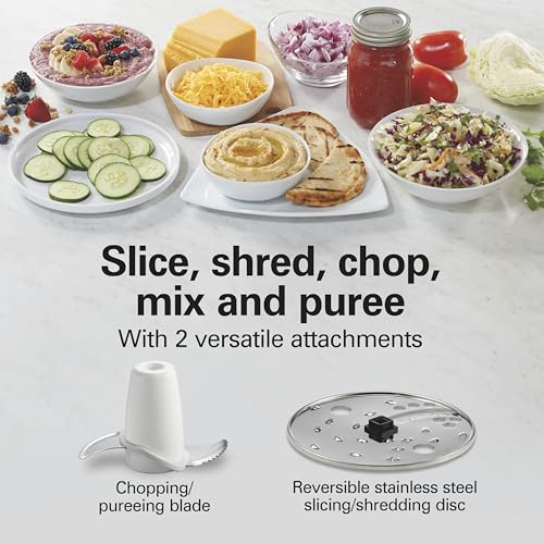 10 Cup Food Processor & Vegetable Chopper (Bowl Scraper, White and Stainless Steel)