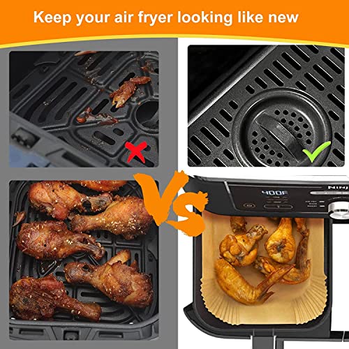 Air Fryer Paper Liners for Dual Zone Airfryer (8.1 x 5.5 inch)