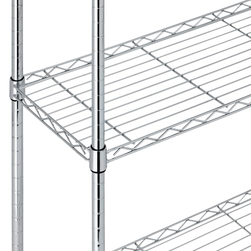 5 Shelf Adjustable Heavy Duty Steel Wire Rack (5 -Shelf / 36" L x 14" W x 72" H / Chrome)