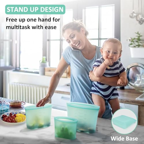 Reusable Food Bags (Aqua | M+S+XS | 12 Pack)