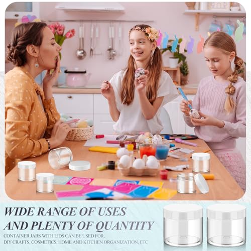 6 Pack 32 oz Plastic Jars Containers with Lids Wide (White / 32 oz)