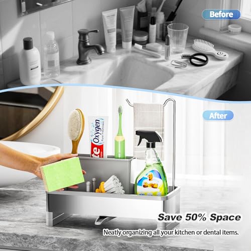 Sponge Holder for Kitchen Sink (F-gray)