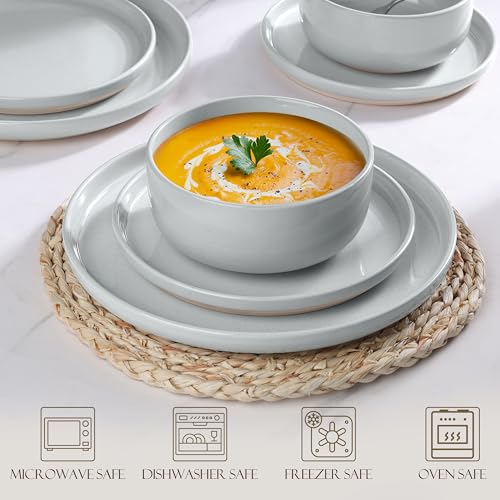 Porcelain Dinnerware Set for 6 (Glacier Gray)