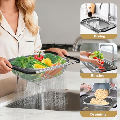 Over the Sink Colander (Light Black)