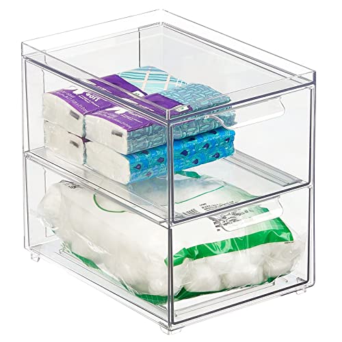 Stackable Storage Containers Box with 2 Pull (8 x 6 x 7 (Pack of 1))