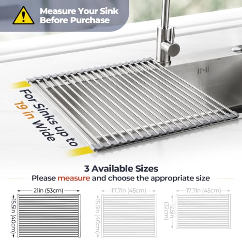 Roll Up Dish Drying Rack Over Sink (Gray / 21 x 15.5 in)