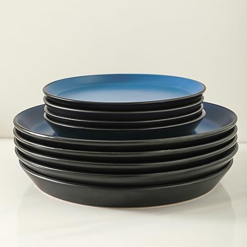 Albie Stoneware 16 (16 Piece - Service for 4 / Blue and Black)
