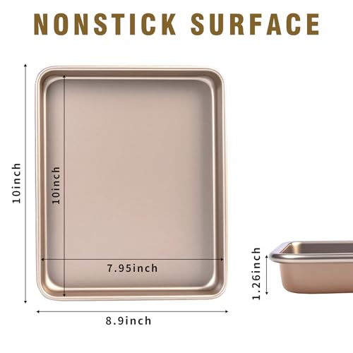 Toaster Oven Pans Set of 2 (Gold-11*9*1 inch)