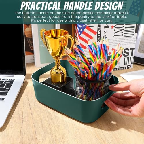Green Plastic Storage Bins (Green / 8 x 5.7 x 3 in)
