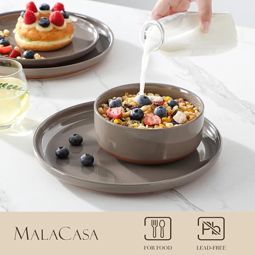 Plates and Bowls Sets (18 Pcs (Service for 6) / Brown)