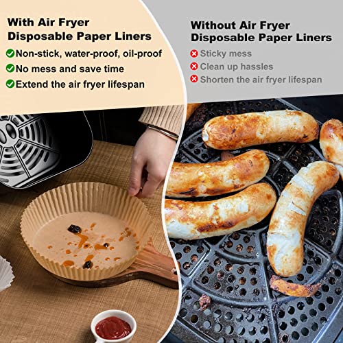 6.3" Round Air Fryer Liners Disposable 200 PCS for Ninja AF101 (6.3" Round)