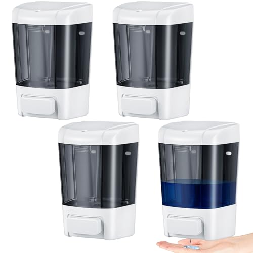 4 Pcs Wall Mounted Soap Dispenser (Brown / 27 oz 800 ml)
