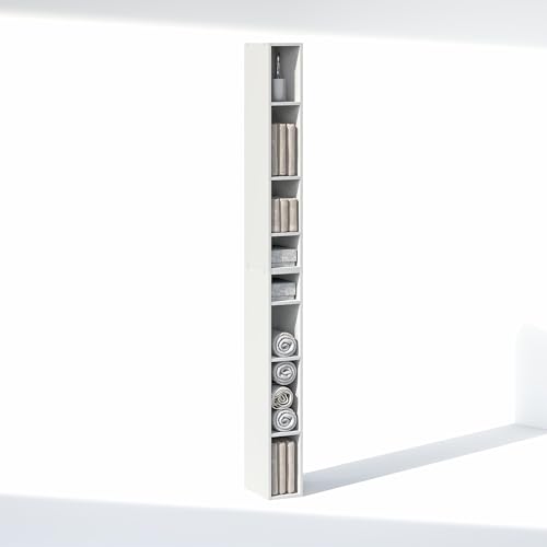 Fulda 8 Tier Closet Organizers and Storage (White / 8-Tier; 6"W)