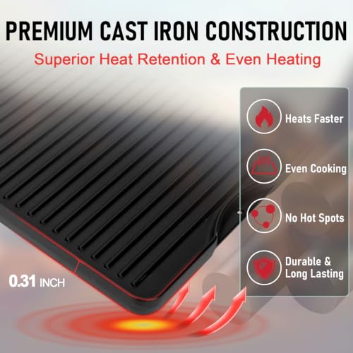24" X 16" Reversible Cast Iron Griddle for Camp Chef (24" x 16" x 1")