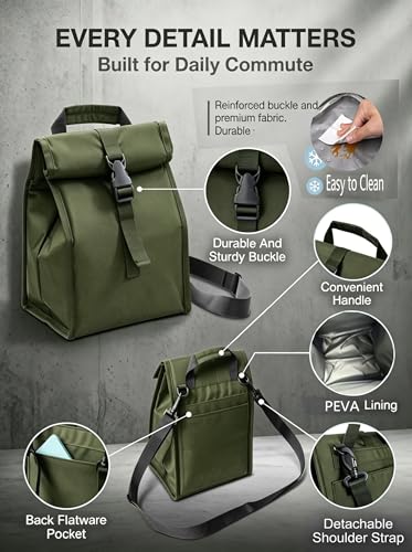 Insulated Foldable Lunch Bag (Green(Soft Fabric))