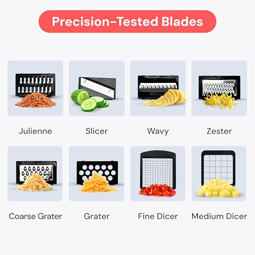 Pro Original Vegetable Chopper & Mandoline Slicer 8 (White / 8 in 1)
