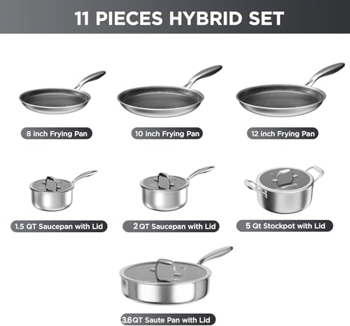 11 Pcs Pots and Pans Set