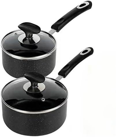 Nonstick Saucepan Set (Black / 1+2 sets)