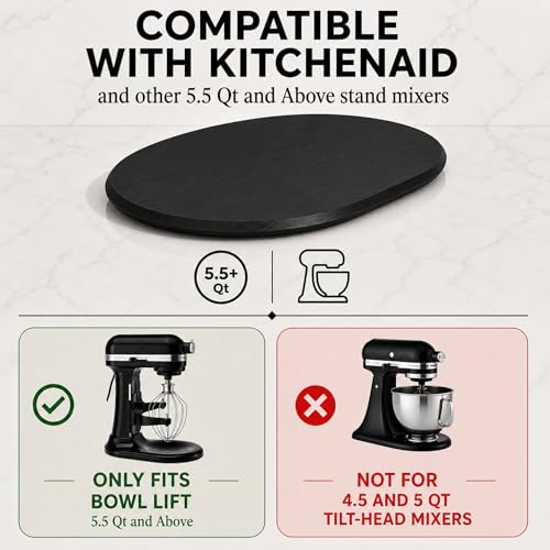 Mixer Slider Sliding Tray Compatible with KitchenAid (For 5.5 Qt Kitchenaid Mixer / Black)