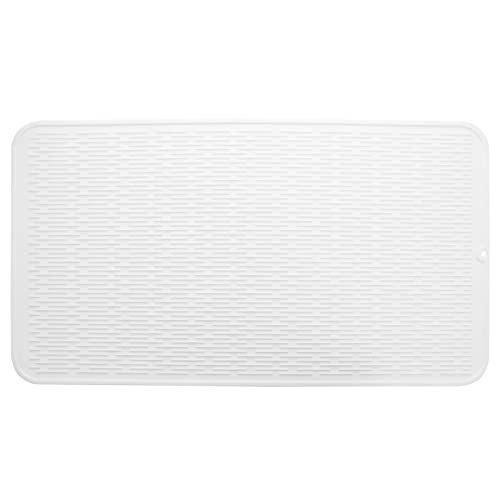 Silicone Dish Drying Mat for Multiple Usage (White / 32"L x 18"W)