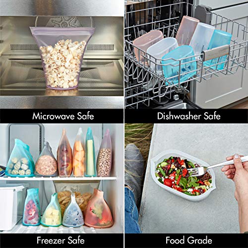 Reusable Food Storage Bags (Teal / Large Dish)