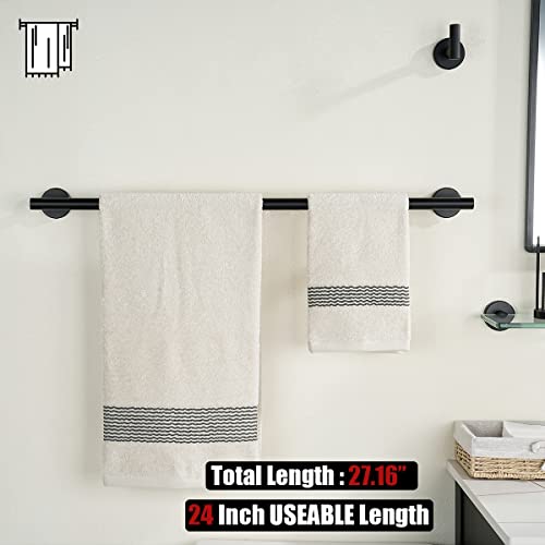 Black Towel Bar (Black / 27 Inch (2 Pack))