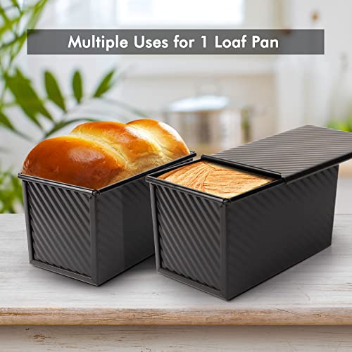 Pullman Loaf Pan with Lid (Black / 1lb 2pcs)