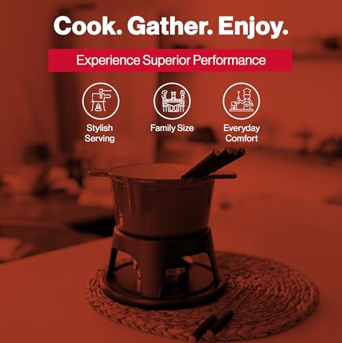 Sierra Cast Iron Fondue Set (Cherry Red)