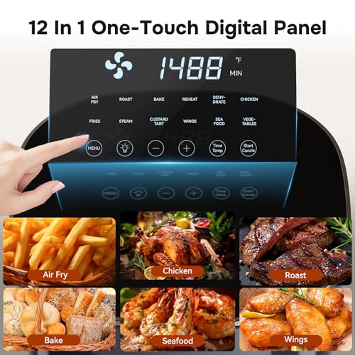 Air Fryer 6.34 QT Digital Airfryer with Visible Window (Gray-6.34Qt / 6.34 Qt)