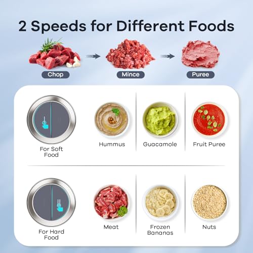 Food Processors with 2 Bowls (Grey)