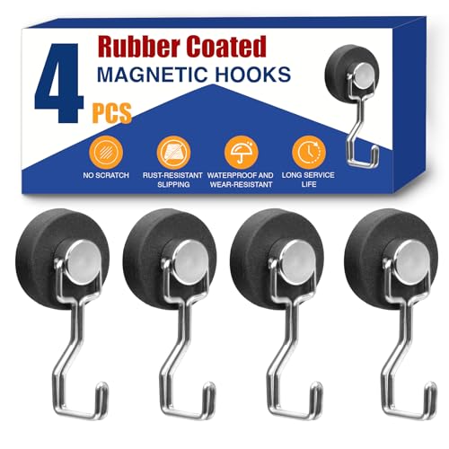 Heavy Duty Magnetic Hooks for Grill (4 Pack / Sliver)