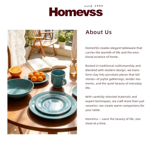 HomeVSS 16 PC Pearl Dots Stoneware Dinnerware Set (Turquoise)